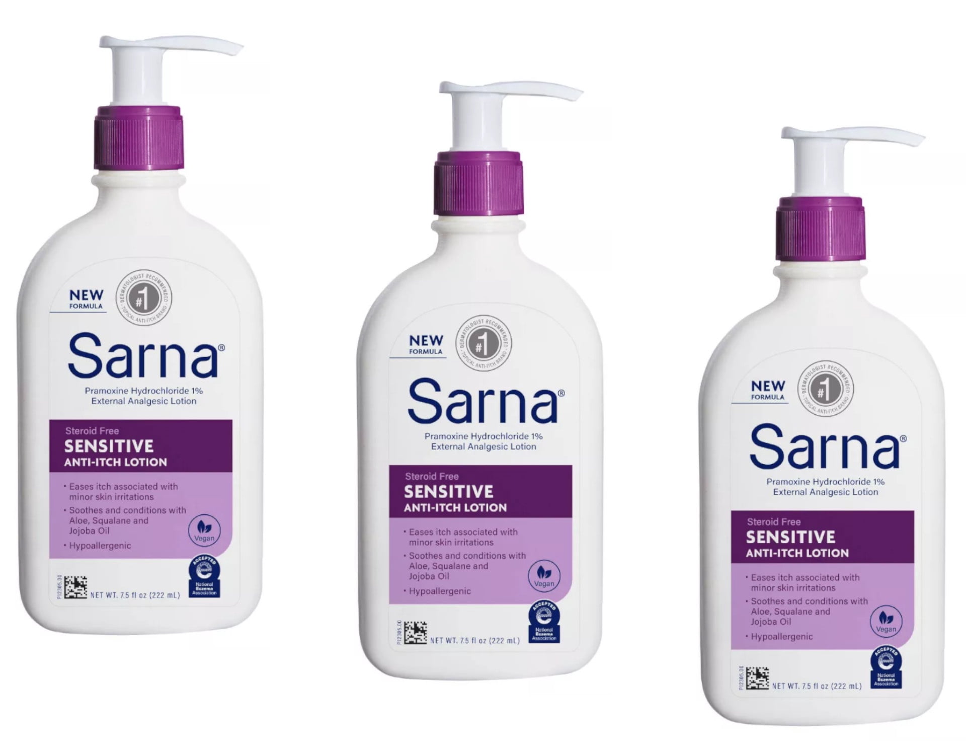 3 Pack - Sarna Sensitive Anti-Itch Lotion, 7.5-Ounce (222 mL) Each