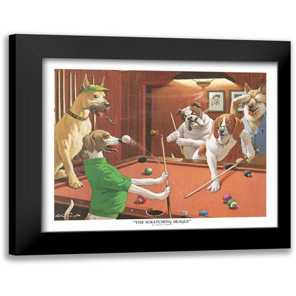 Sarnoff, Arthur 14x12 Black Modern Framed Museum Art Print Titled - The Scratching Beagle