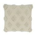 thumbnail image 1 of Saro 1617.I18SC 18 in. Pom Pom Diamond Square Throw Pillow Cover, Ivory, 1 of 1