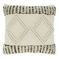 thumbnail image 1 of Saro 1637.I18SP 18 in. Woven Textured Poly-Filled Square Throw Pillow with Diamond Design, Ivory, 1 of 1