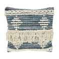 thumbnail image 1 of Saro 1757.BL18SC 18 in. Chindi Fringe Square Throw Pillow Cover, Black, 1 of 5