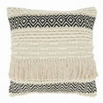thumbnail image 1 of Saro 2904.N18SD 18 in. Multi-Textured Moroccan Design Square Throw Pillow with Down Filling, Natural, 1 of 1