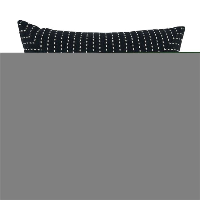 Black and White Cotton Patchwork Stitch Square Throw Pillow, 18"