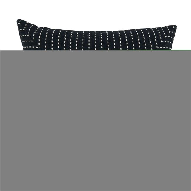 Black and White Cotton Patchwork Stitch Square Throw Pillow, 18"