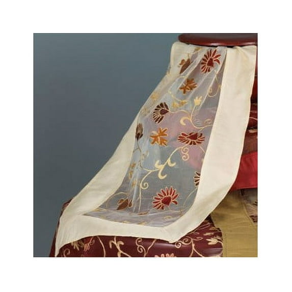 Saro Crewel Work Embroidered Table Topper