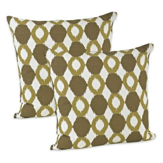 Saro Lifestyle 0313.CS18SC Geometric Ikat Design Cotton Throw Pillow Cover - Set of 2