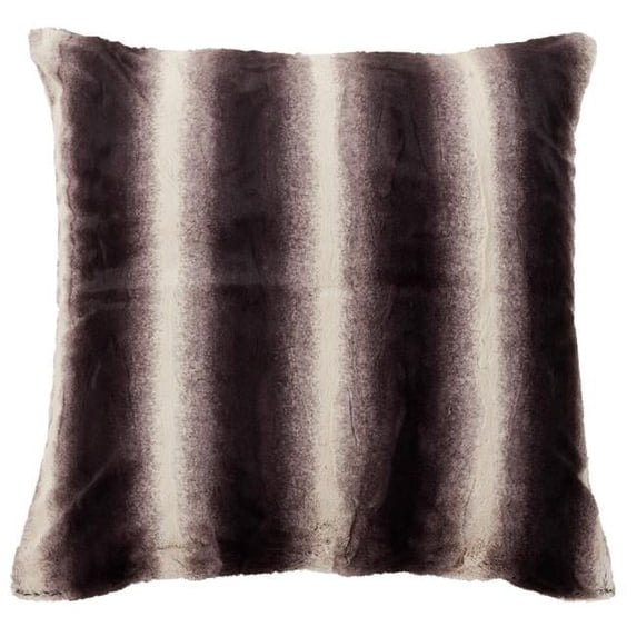 Saro Lifestyle 050.BK28SP 28 in. Timeless Animal Print Faux Fur Poly Filled Floor Pillow, Black
