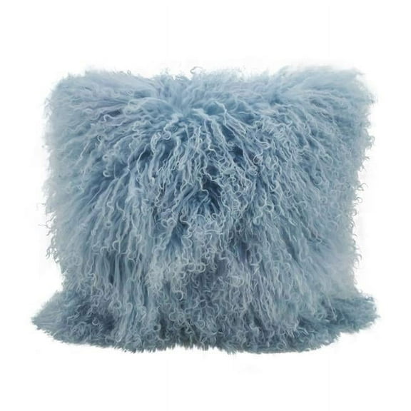 Saro Lifestyle 100% Wool Mongolian Lamb Fur Poly Filled Throw Pillow