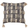 thumbnail image 1 of Saro Lifestyle 1178.GY22S 22 in. Tri-Line Frayed Throw Pillow with Down Filling, Gray, 1 of 1