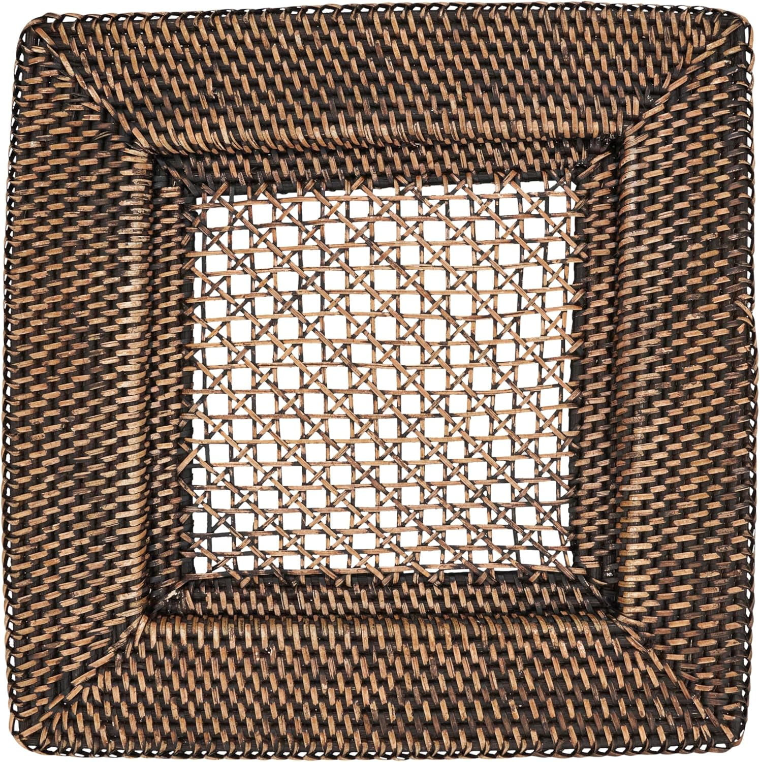 Handcrafted Rustic Brown Square Charger Plates Set