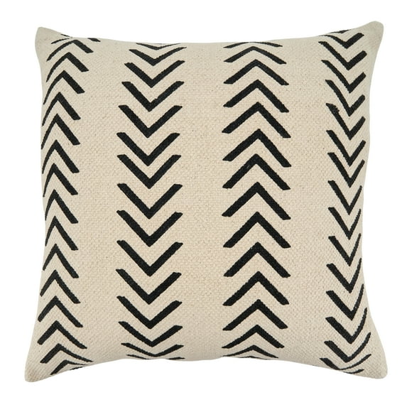 Saro Lifestyle 1603.N18SC 18 in. Chevron Design Square Pillow Cover, Natural