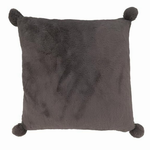 Saro Lifestyle 1798.GY18SP 18 in. Faux Rabbit Fur Poly-Filled Throw Pillow, Grey