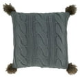 thumbnail image 1 of Saro Lifestyle 1840.GY18SP 18 in. Cable Knit Pom Pom Poly-Filled Throw Pillow, Grey, 1 of 1