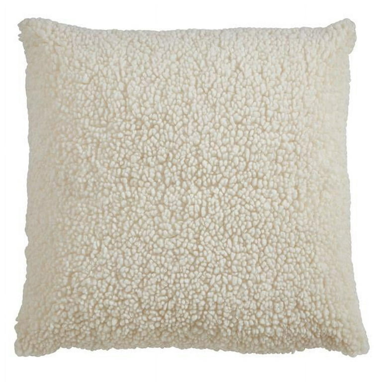 Ivory faux 2025 fur throw pillow