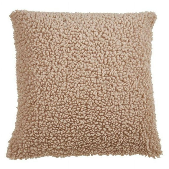 Saro Lifestyle 188.N18SD 18 in. Down Filled Faux Fur Throw Pillow, Natural