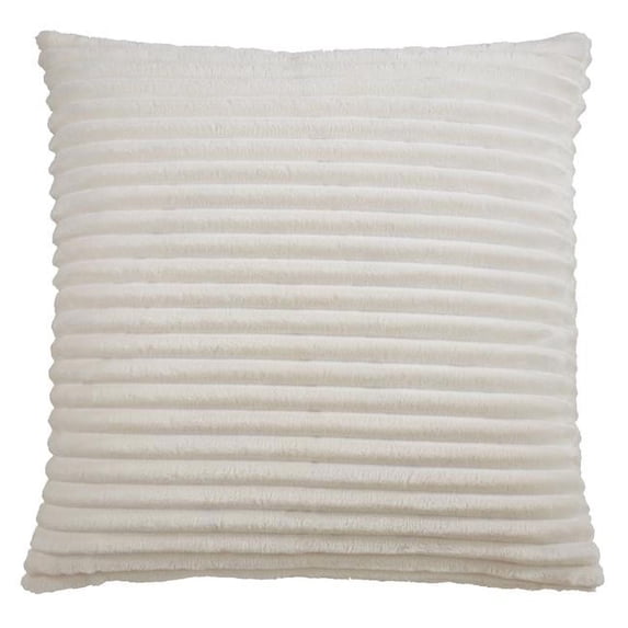Saro Lifestyle 189.I18SC 18 in. Faux Rabbit Fur Throw Pillow Cover, Ivory
