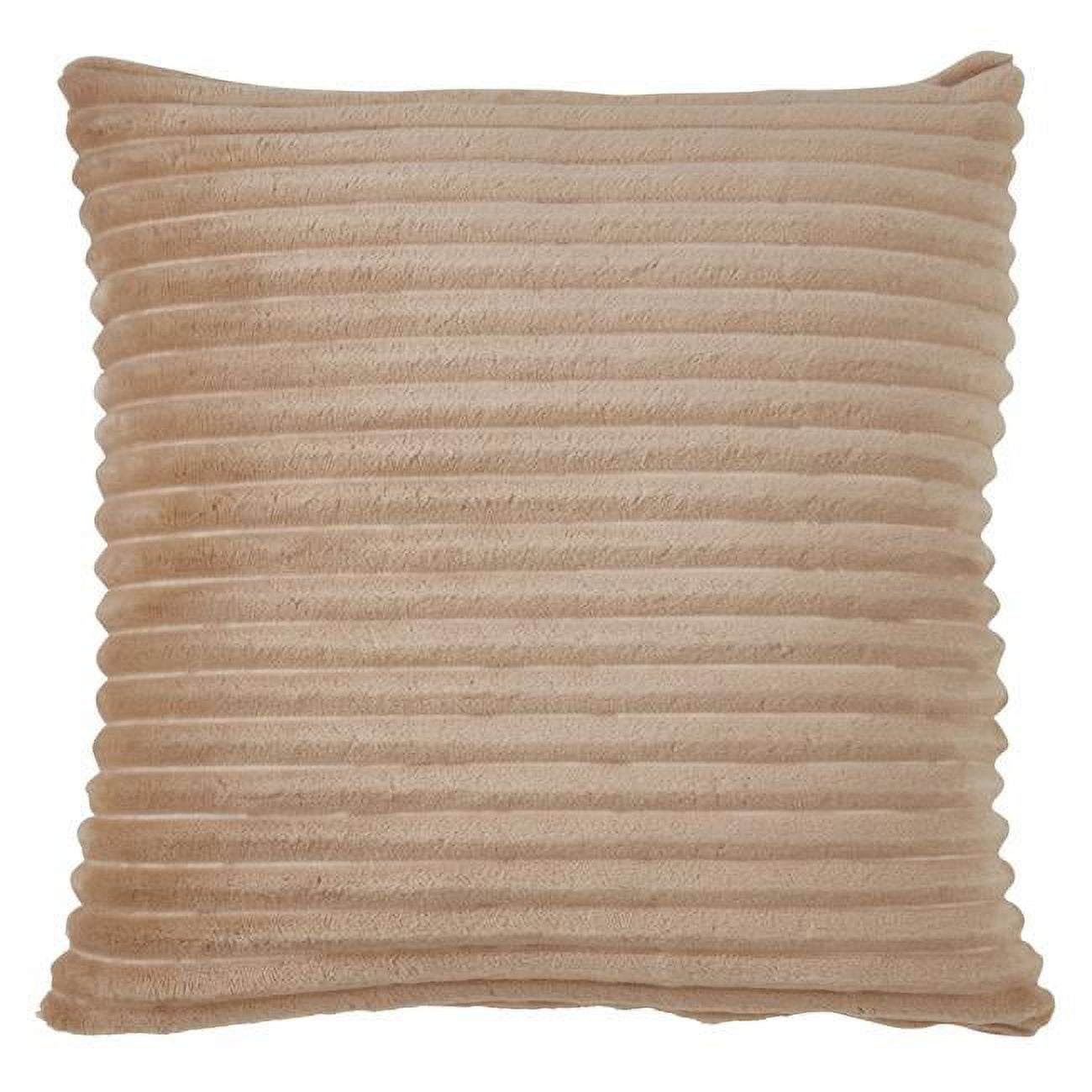 Natural Beige Faux Rabbit Fur Euro Pillow Cover