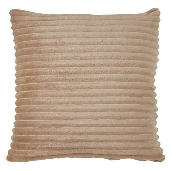 Saro Lifestyle 189.N18SC 18 in. Faux Rabbit Fur Throw Pillow Cover, Natural