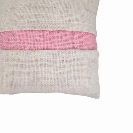 Saro Lifestyle 3512.P20SP 20 in. Banded Poly Filled Square Throw Pillow, Pink