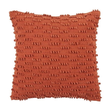 Saro Lifestyle  20 in. Nubby Design Throw Pillow with Down Filling, Rust