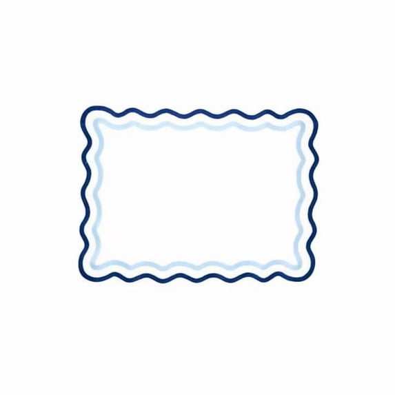 Saro Lifestyle 6167.BL1420B 20 x 14 in. Eco Scallop Border Rectangle Placemat, Blue - Set of 4