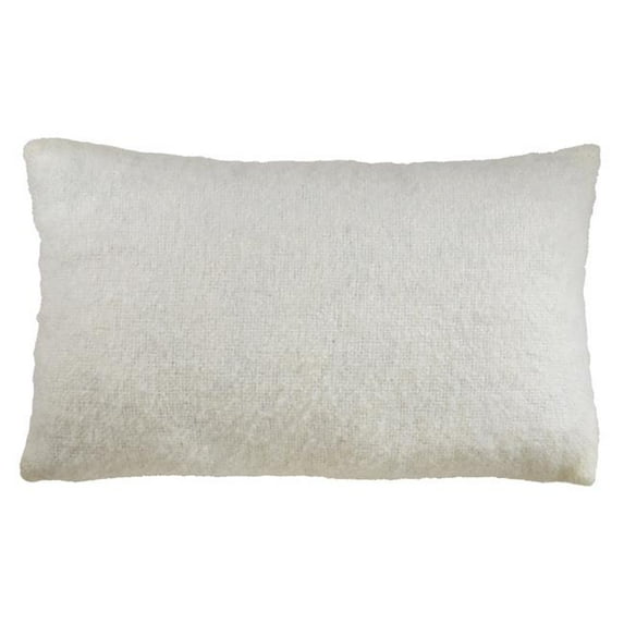 Saro Lifestyle 215.I1423BC 14 x 23 in. Faux Mohair Pillow Cover, Ivory
