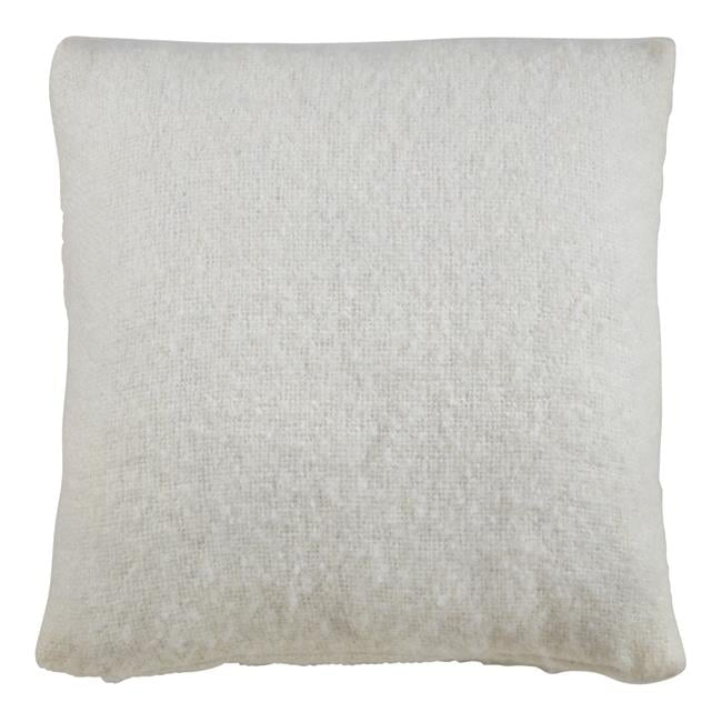 Ivory Faux Mohair Square Throw Pillow 22"