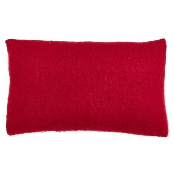 Saro Lifestyle 215.R1423BP 14 x 23 in. Faux Mohair Poly Filled Throw Pillow, Red