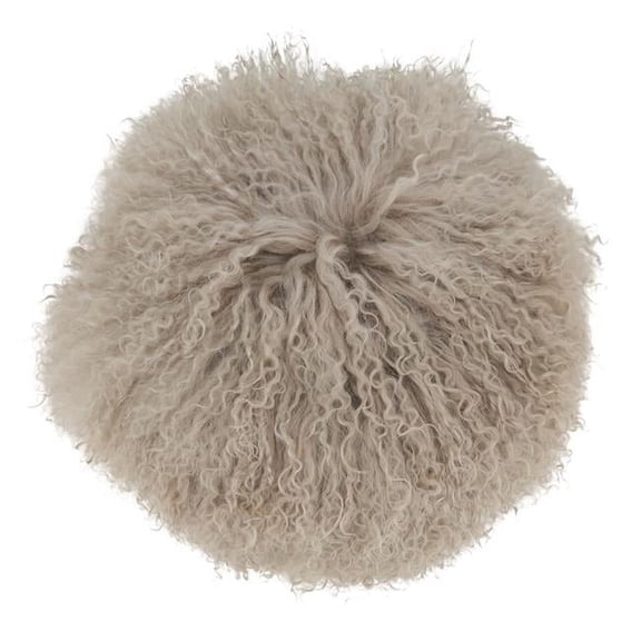 Saro Lifestyle 3564.FG13R 13 in. 100 Percent Wool Mongolian Lamb Fur Throw Pillow with Poly Filling, Fog