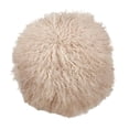 thumbnail image 1 of Saro Lifestyle 3564.OY16R 16 in. Mongolian Lamb Fur Throw Round Pillow with Poly Filling, Oyster, 1 of 1