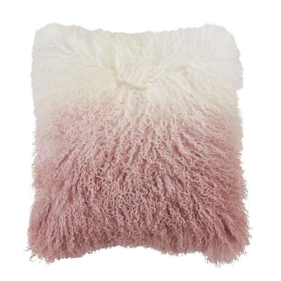 Saro Lifestyle 3566.RS20S 20 in. Ombre Lamb Fur Throw Pillow, Rose