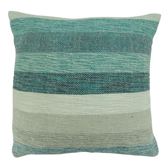 Saro Lifestyle 3721.A20SP 20 in. Poly Filled Striped Throw Square Pillow, Aqua