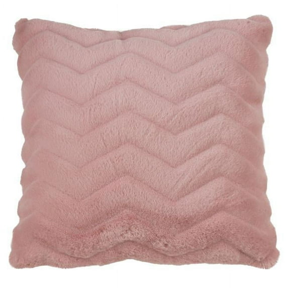 Saro Lifestyle 422.RS18S 18 in. Chevron Faux Fur Poly Filled Throw Pillow