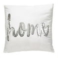 thumbnail image 1 of Saro Lifestyle 454.S18S 18 in. Square Metallic Sequin Home Script Poly Filled Throw Pillow, Silver, 1 of 3