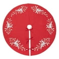 thumbnail image 1 of Saro Lifestyle 4631.R54R 54 in. Round Embroidered Reindeer Christmas Tree Skirt, Red, 1 of 3