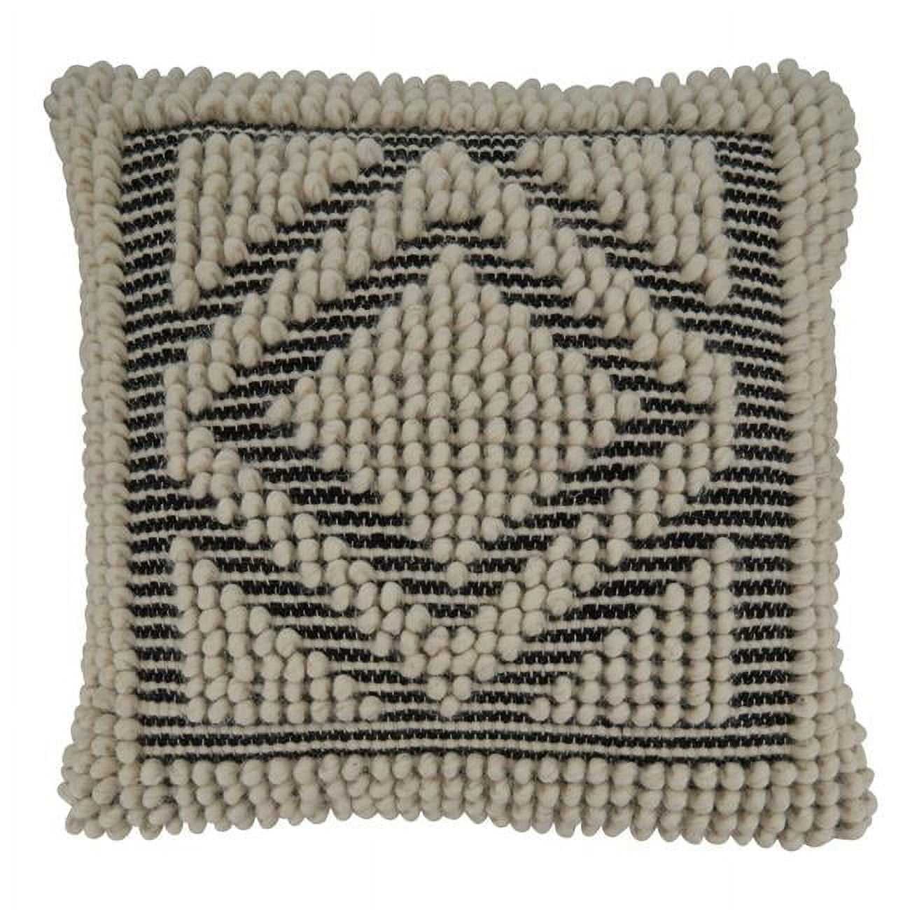 Black and White Diamond Woven Cotton Euro Pillow Cover