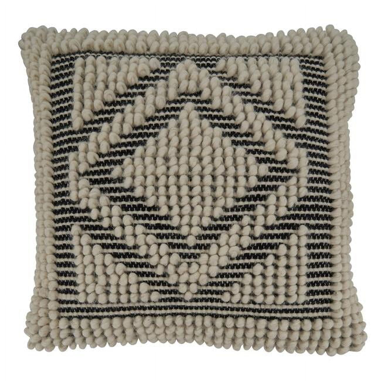 Black and White Diamond Woven Cotton Euro Pillow Cover
