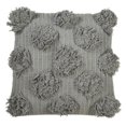 thumbnail image 1 of Saro Lifestyle 5269.GY18S 18 in. Sousplat Square Down Filled Pom Pom Throw Pillow - Grey, 1 of 5