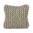 thumbnail image 1 of Saro Lifestyle 551.FG18SP Chunky Cable Knit Design Wool Poly Filled Throw Pillow, Gray, 1 of 5