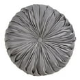 thumbnail image 1 of Saro Lifestyle 6005.GY14R 14 in. Round Velvet Pintucked Throw Poly Filled Pillow, Gray, 1 of 5