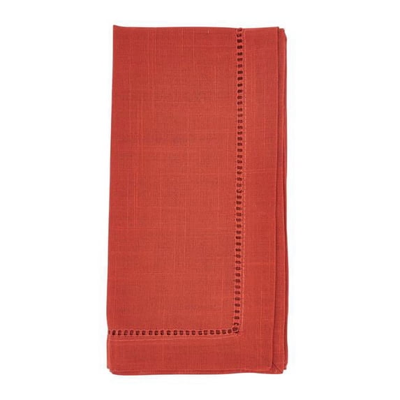 Saro Lifestyle 6318.TC22S 22 in. Hemstitched Border Table Napkins, Terracotta - Set of 12