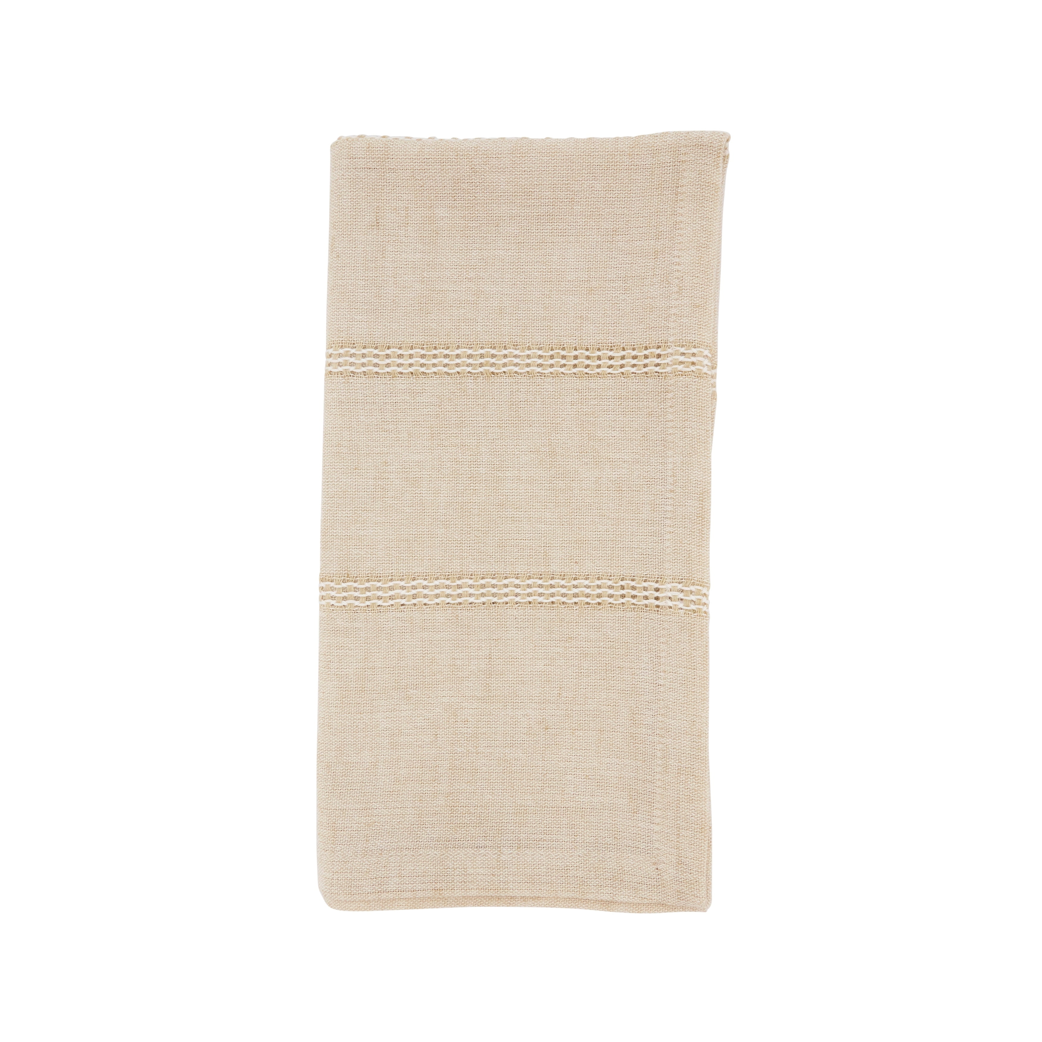 Natural Cotton Linen Stripe Napkin Set of 4