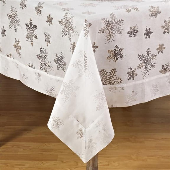 Saro Lifestyle 8000.W80S Burnout Snowflake Design Table Cloth