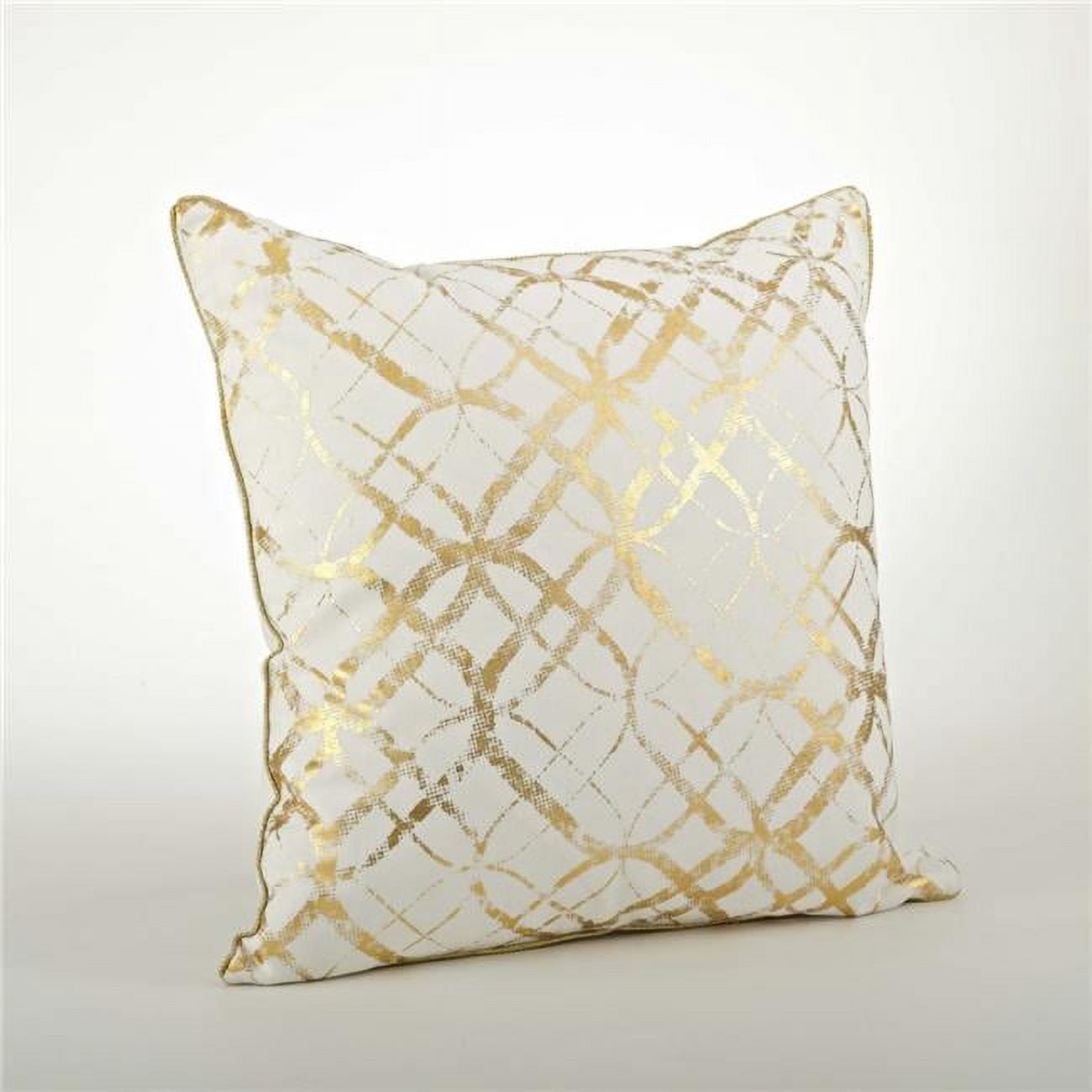 Saro Lifestyle 9283.GL20SP 20 in. Metallic Foil Print Throw Poly Filled ...