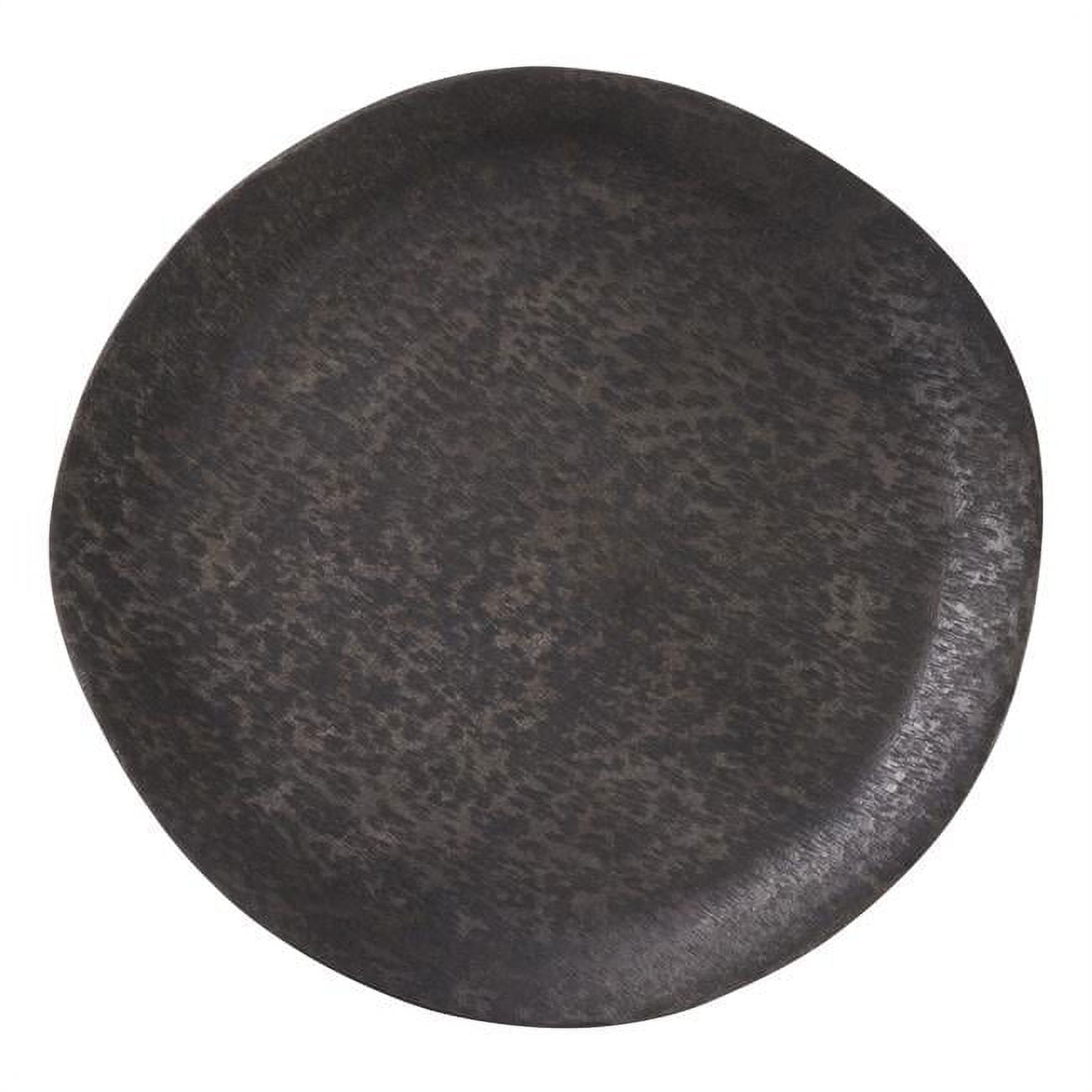 Handcrafted Dark Gray Brushed Aluminum Charger Plates Set of 4