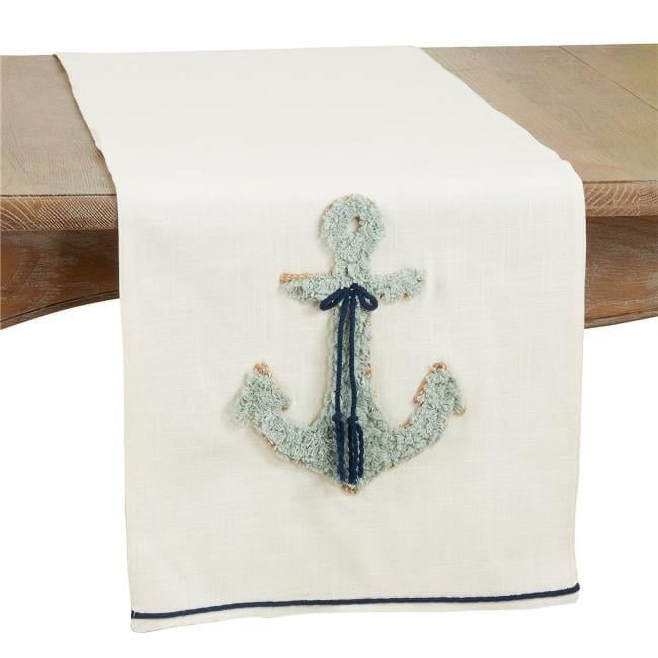 Nautical Anchor Appliqué Cotton Table Runner