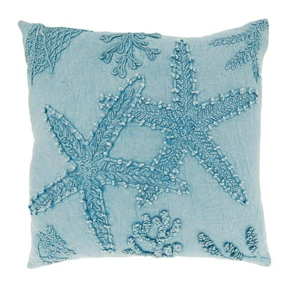 Saro Lifestyle Aquatic Dreams Stonewashed Starfish Throw Pillow Cover