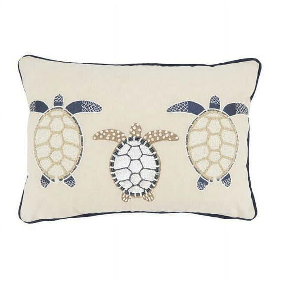 Saro Lifestyle Aquatic Dreams Turtle Poly Filled Throw Pillow