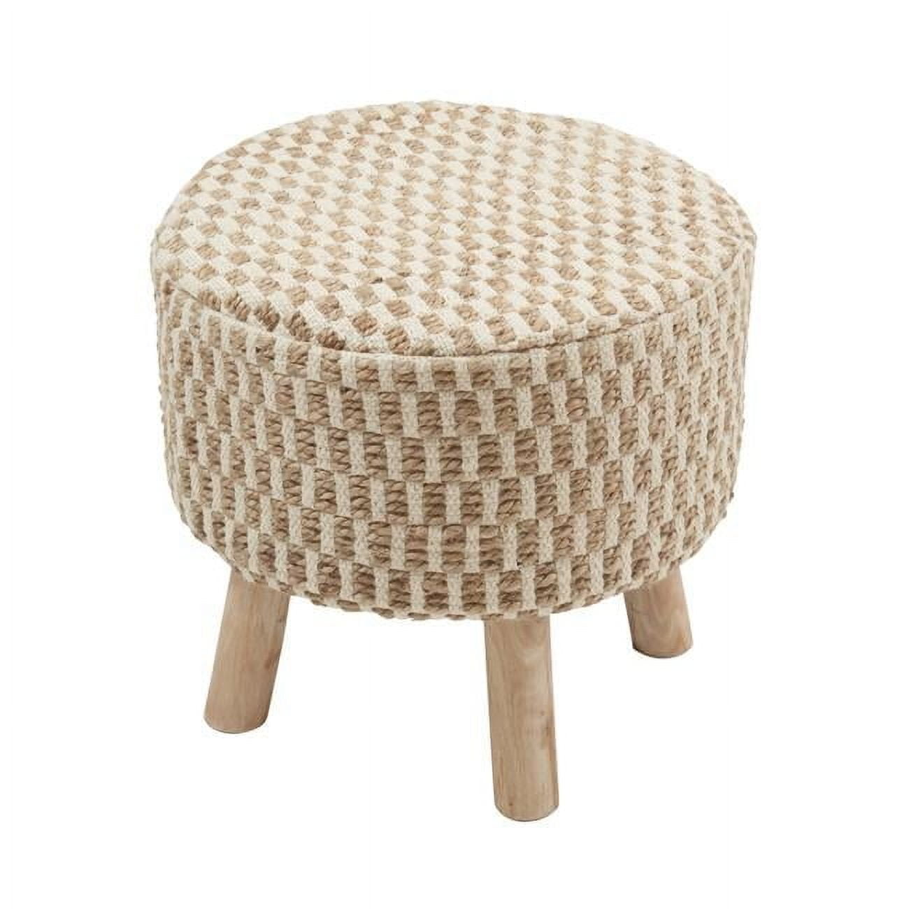 Saro Lifestyle Artisanal Jute and Cotton Woven Stool
