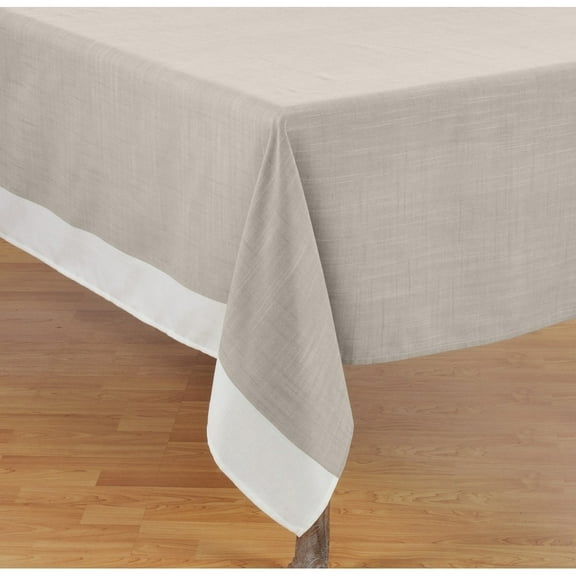 Saro Lifestyle Banded Border Design Polyester Tablecloth